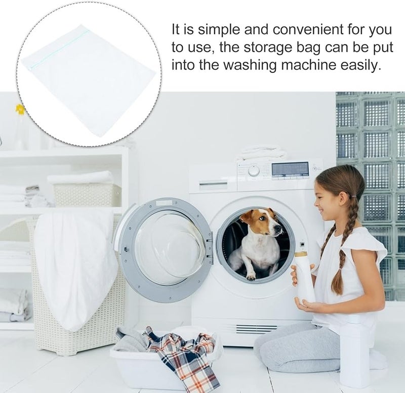 مجموعة أكياس الغسيل ذات الشبكة كبيرة الحجم من قطعتين للأنسجة الحساسة والفراش والسفر - Image 5